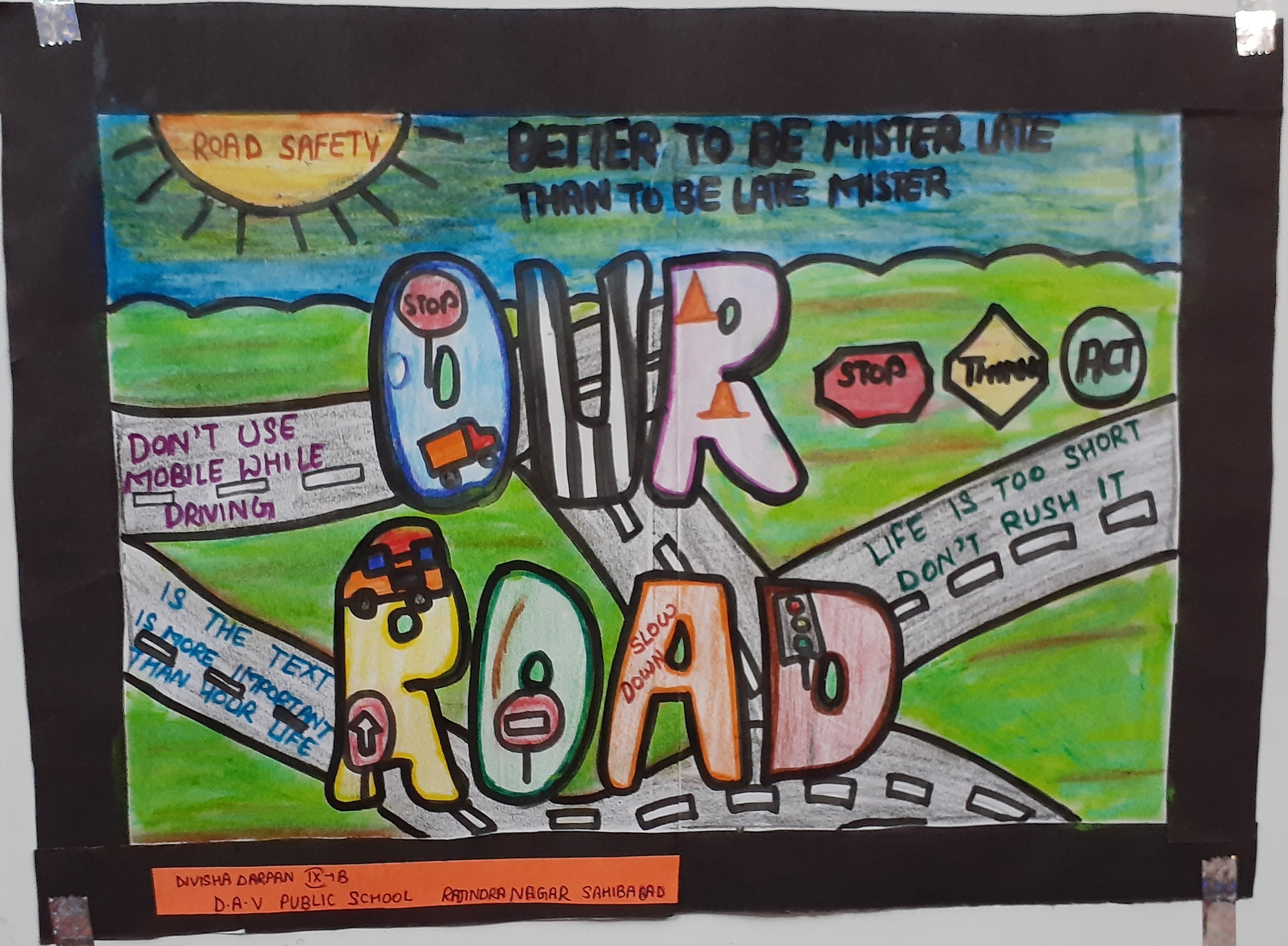 How to Draw Road Safety Poster Easy Idea for Kids - YouTube