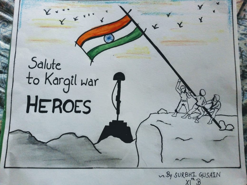 kargil vijay diwas drawingindependence day drawing Indian army drawing   YouTube
